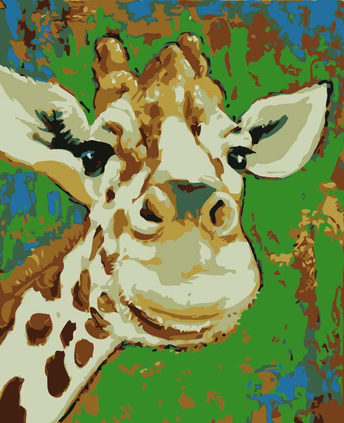 Dipingere con i numeri Bambini - Disegno Di Giraffa