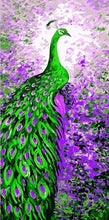 Carica l&#39;immagine nel visualizzatore di Gallery, Dipingere con i numeri - Pavone Viola Verde