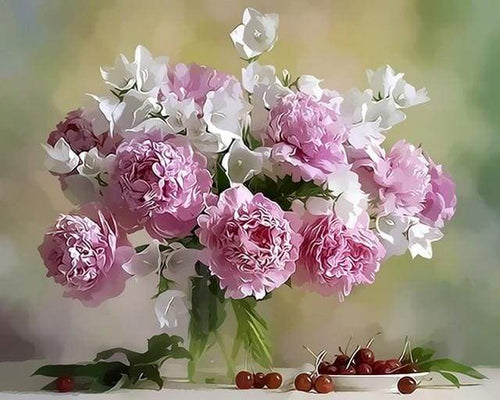 Dipingere con i numeri - Peonie E Ciliegie