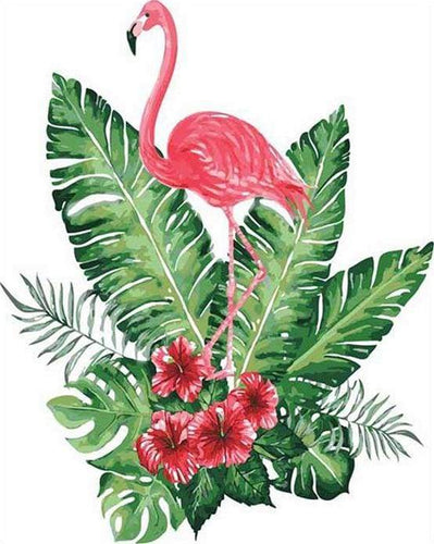 Dipingere con i numeri - Fenicottero Rosa E Fiori