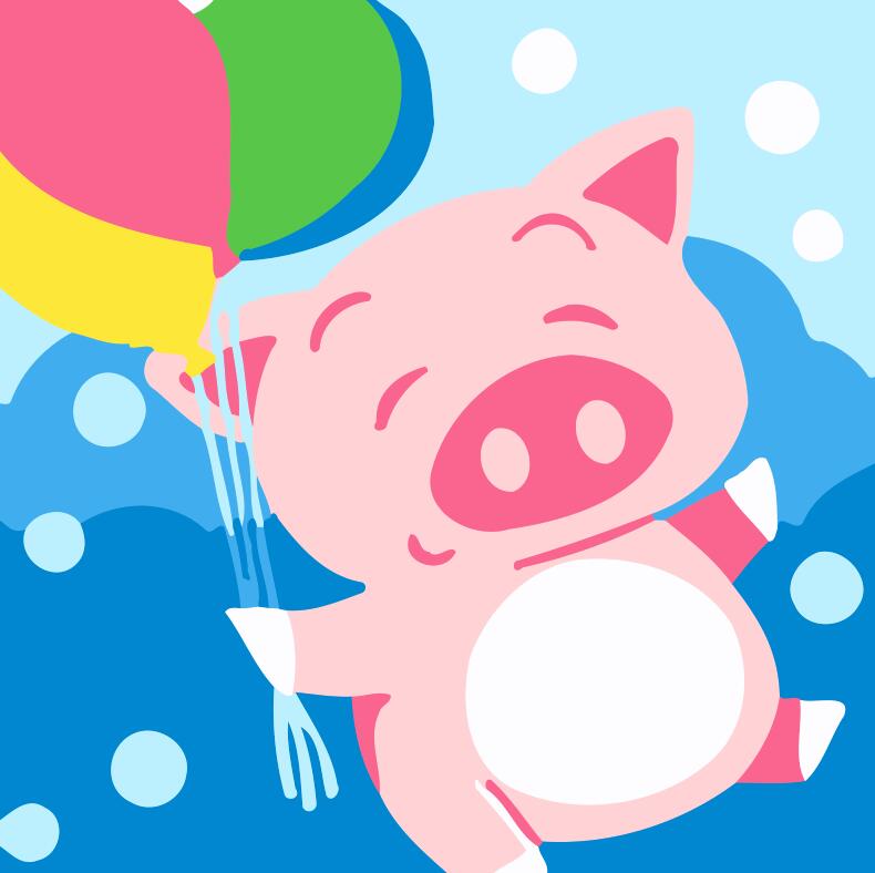 Dipingere con i numeri Bambini - Maiale