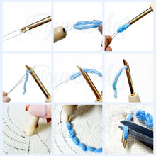 Carica l&#39;immagine nel visualizzatore di Gallery, Punch Needle Kit Gattino sulla&#39;altalena arcobaleno