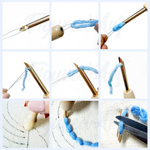 Carica l&#39;immagine nel visualizzatore di Gallery, Punch Needle Kit Rami colorati su sfondo blu