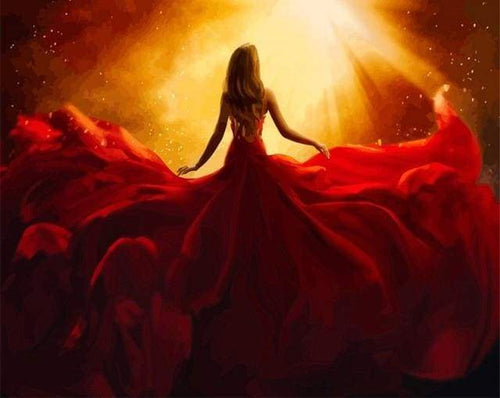 Dipingere con i numeri - Grazioso Vestito Rosso