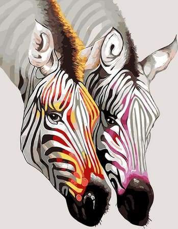 Dipingere con i numeri - Graziose Zebre