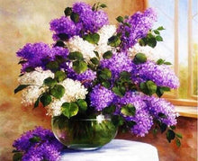 Carica l&#39;immagine nel visualizzatore di Gallery, Dipingere con i numeri - Vaso Viola Con Fiori