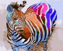 Carica l&#39;immagine nel visualizzatore di Gallery, Dipingere con i numeri - Zebra Arcobaleno