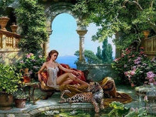 Carica l&#39;immagine nel visualizzatore di Gallery, Dipingere con i numeri - Donna Sdraiata E Leopardo