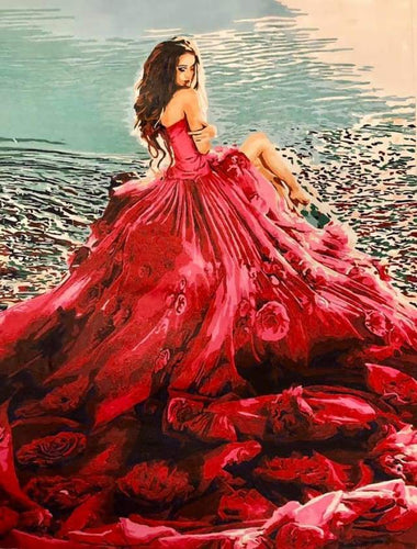 Dipingere con i numeri - Vestito Rosso