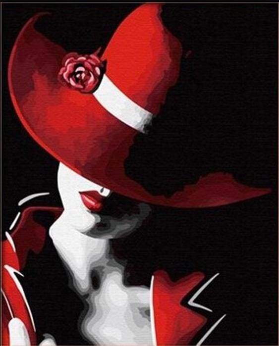 Dipingere con i numeri - Ragazza Con Cappello Rosso