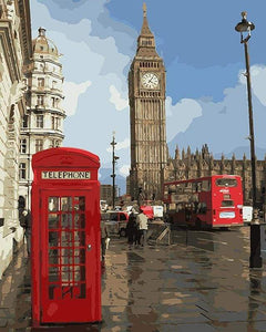Dipingere con i numeri - Cabina Telefonica Rossa A Londra