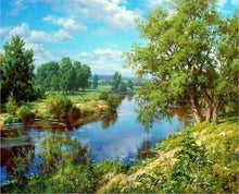 Carica l&#39;immagine nel visualizzatore di Gallery, Dipingere con i numeri - Paesaggio Fluviale