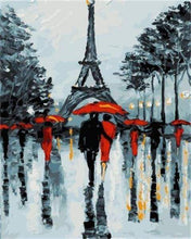 Carica l&#39;immagine nel visualizzatore di Gallery, Dipingere con i numeri - Coppie Romantiche Vicino Alla Torre Eiffel