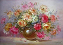Carica l&#39;immagine nel visualizzatore di Gallery, Dipingere con i numeri - Fiori Romantici In Un Vaso