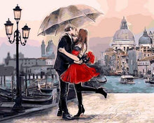 Carica l&#39;immagine nel visualizzatore di Gallery, Dipingere con i numeri - Bacio Romantico Sotto La Pioggia