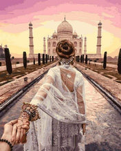 Carica l&#39;immagine nel visualizzatore di Gallery, Dipingere con i numeri - Passeggiata Romantica Taj Mahal