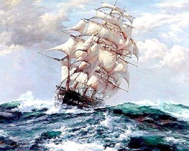 Dipingere con i numeri - Barca A Vela E Tempesta