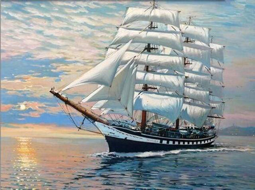 Dipingere con i numeri - Paesaggio Dell'Oceano In Barca A Vela