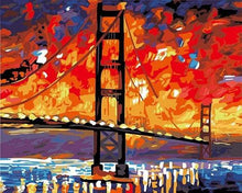 Carica l&#39;immagine nel visualizzatore di Gallery, Dipingere con i numeri - Ponte Di San Francisco Di Notte
