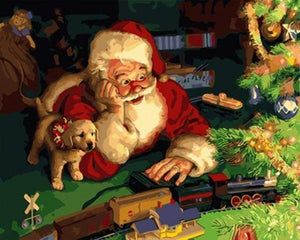 Dipingere con i numeri - Babbo Natale E Cucciolo
