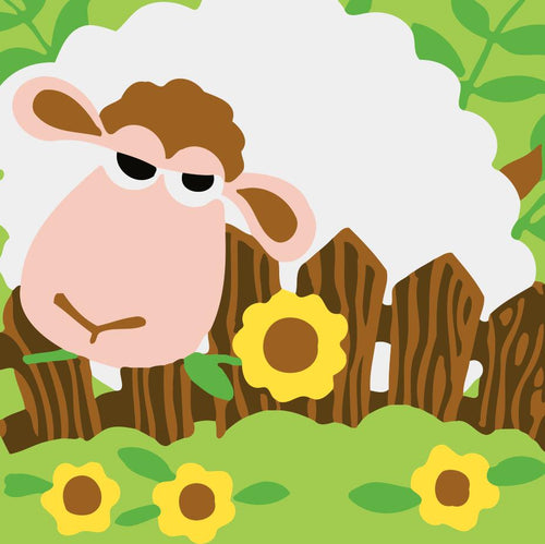 Dipingere con i numeri Bambini - Pecore E Girasoli