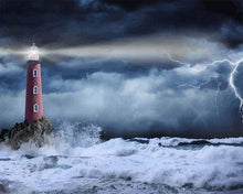 Carica l&#39;immagine nel visualizzatore di Gallery, Dipingere con i numeri - Faro E Onde Del Mare