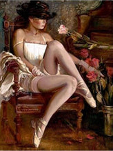 Carica l&#39;immagine nel visualizzatore di Gallery, Dipingere con i numeri - Donna Sensuale Con Cappello E Ballerine