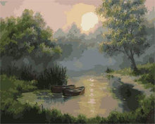 Carica l&#39;immagine nel visualizzatore di Gallery, Dipingere con i numeri - Piccolo Lago All&#39;Alba