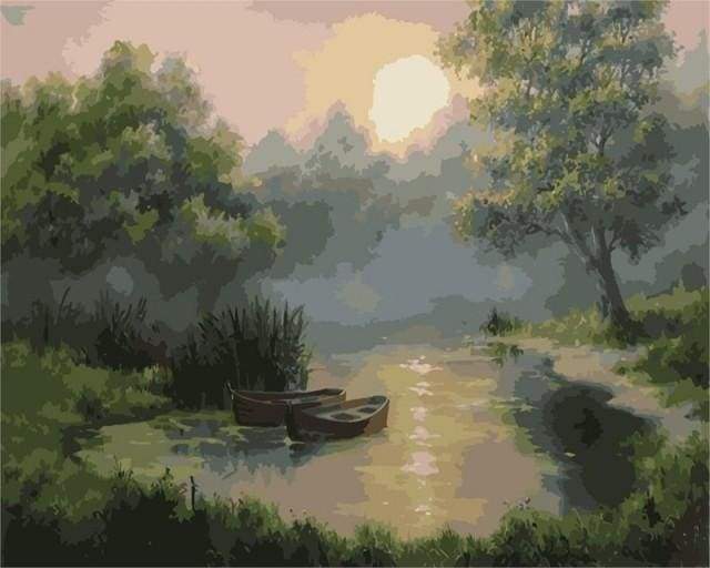 Dipingere con i numeri - Piccolo Lago All'Alba