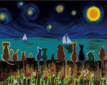 Carica l&#39;immagine nel visualizzatore di Gallery, Dipingere con i numeri - Notte Stellata Con Animali
