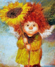 Carica l&#39;immagine nel visualizzatore di Gallery, Dipingere con i numeri - Ragazza Girasole