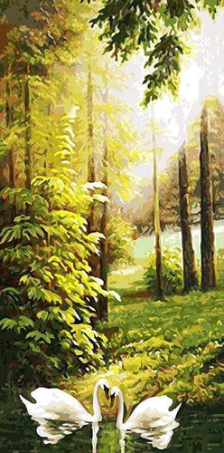 Dipingere con i numeri - Cigni Nella Foresta