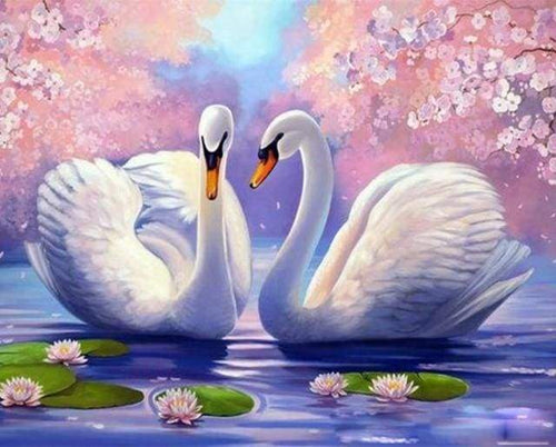 Dipingere con i numeri - Cigni Sull'Acqua