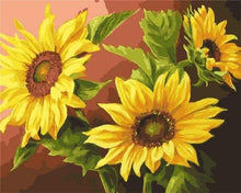Carica l&#39;immagine nel visualizzatore di Gallery, Dipingere con i numeri - Tre Girasoli