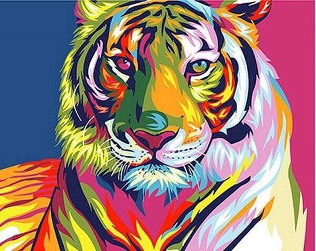 Dipingere con i numeri - Tigre Pop Art 2
