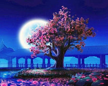 Carica l&#39;immagine nel visualizzatore di Gallery, Dipingere con i numeri - Albero E Grande Luna