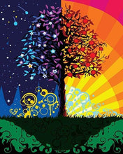 Carica l&#39;immagine nel visualizzatore di Gallery, Dipingere con i numeri - Albero Giorno E Notte
