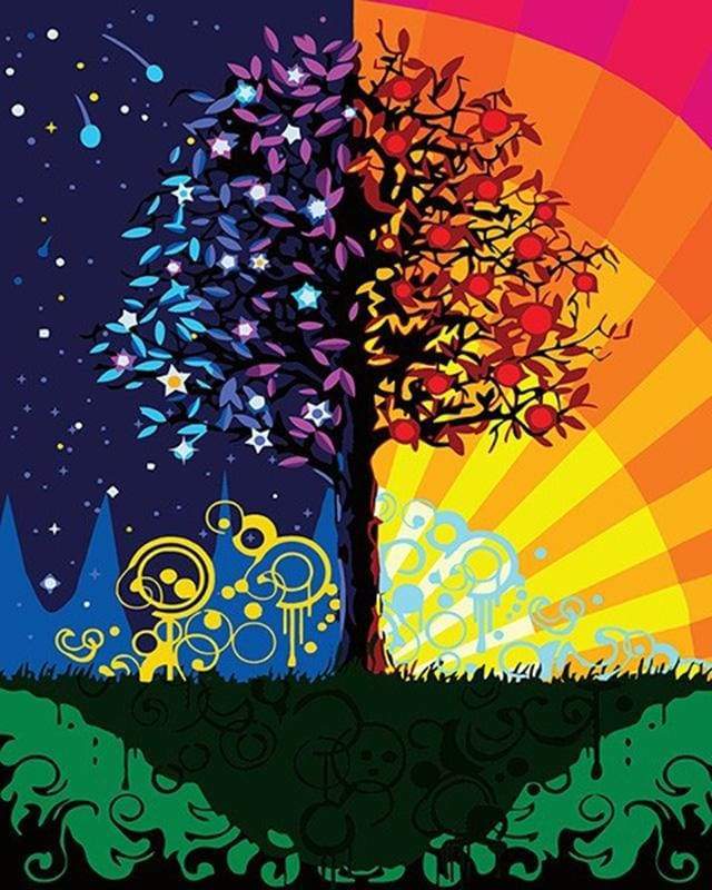 Dipingere con i numeri - Albero Giorno E Notte