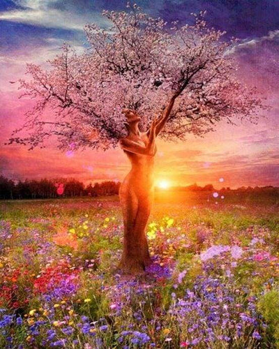 Dipingere con i numeri - Albero Con Corpo Femminile