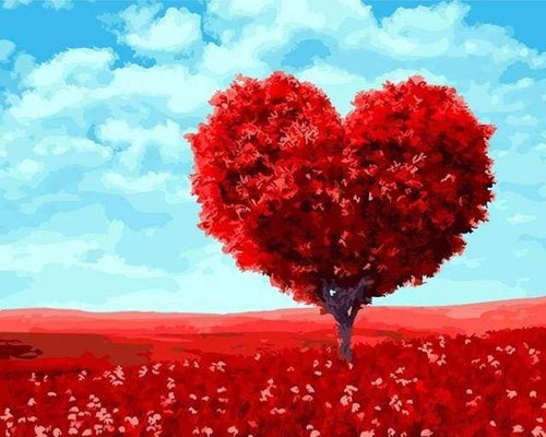 Dipingere con i numeri - Albero A Forma Di Cuore
