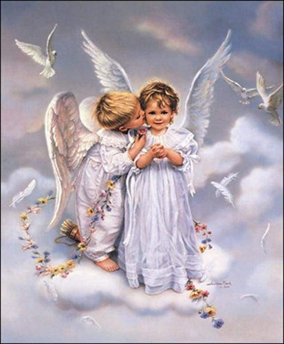 Dipingere con i numeri - Due Angeli E Colombe
