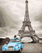 Carica l&#39;immagine nel visualizzatore di Gallery, Dipingere con i numeri - Due Cavalli Blu E La Torre Eiffel