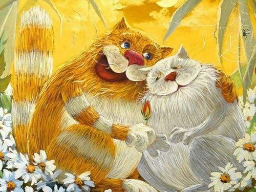 Dipingere con i numeri - Due Gatti Amanti