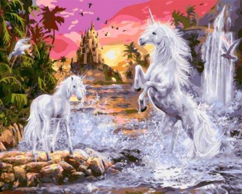 Dipingere con i numeri - Unicorno Nell'Acqua