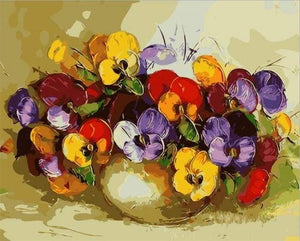 Dipingere con i numeri - Vaso Con Fiori Multicolori