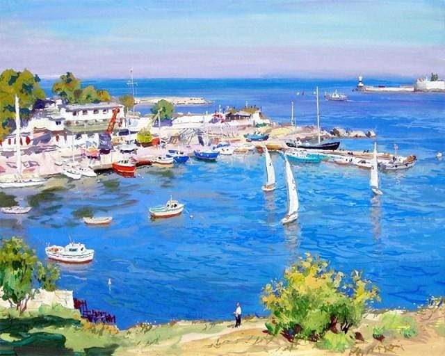 Dipingere con i numeri - Vista Di Un Porticciolo Greco