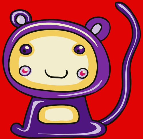 Dipingere con i numeri Bambini - Scimmia Viola