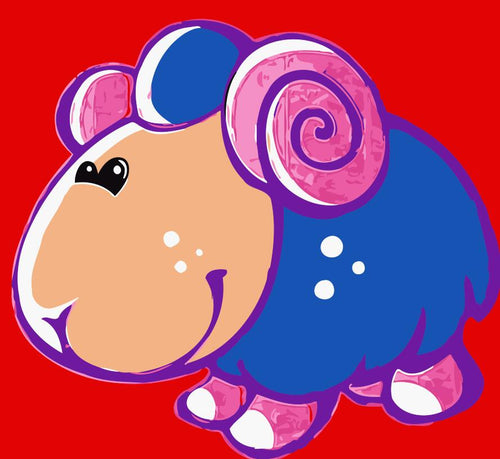 Dipingere con i numeri Bambini - Pecora Blu