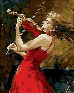 Dipingere con i numeri - Violinista E Vestito Rosso