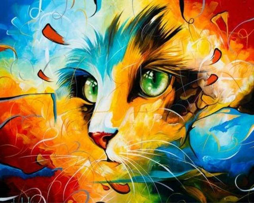 Dipingere con i numeri - Acquerello Di Gatto